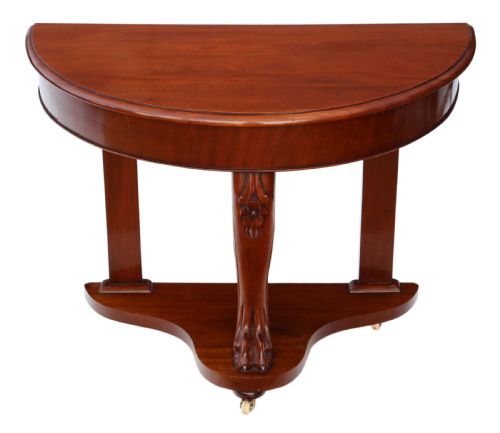 fig 1. Victorian mahogany demi-lune console table 