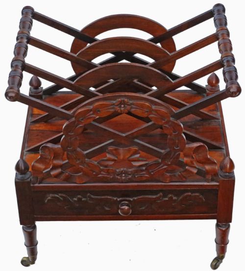 fig 1. Georgian rosewood Canterbury magazine rack