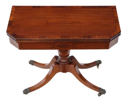 fig 1. Georgian mahogany rosewood folding card table