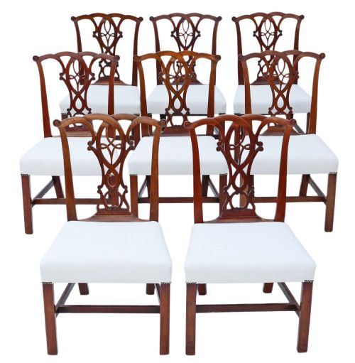 Set of 8 Mahogany Georgian C1800 Dining Chairs