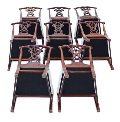 fig 1. Set of 8 mahogany Georgian C1800 dining chairs