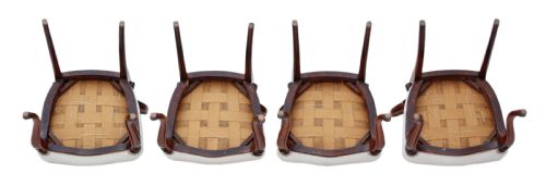 fig 1. Set of 4 Victorian C1880 walnut balloon back dining chairs