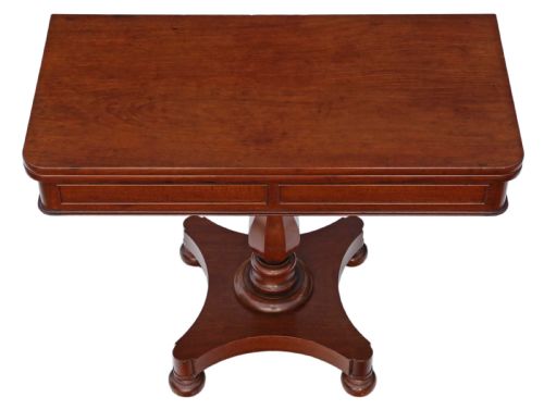fig 1. Victorian mahogany folding card console table