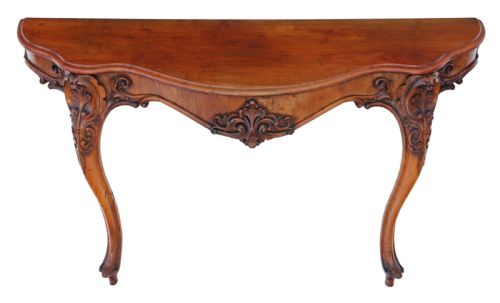 19th Century Carved and Figured Walnut Console Table