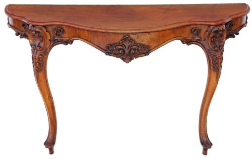 fig 1. 19th Century carved and figured walnut console table