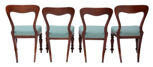 fig 1. Set of 4 Victorian mahogany balloon back dining chairs C1880