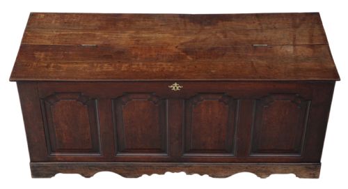 fig 1. Georgian C1800 panelled oak mule chest