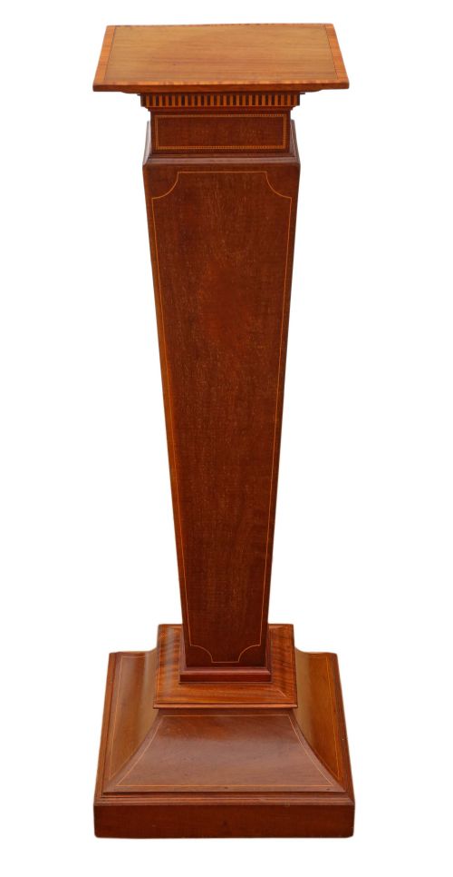 Edwardian Inlaid Mahogany Pedestal Stand
