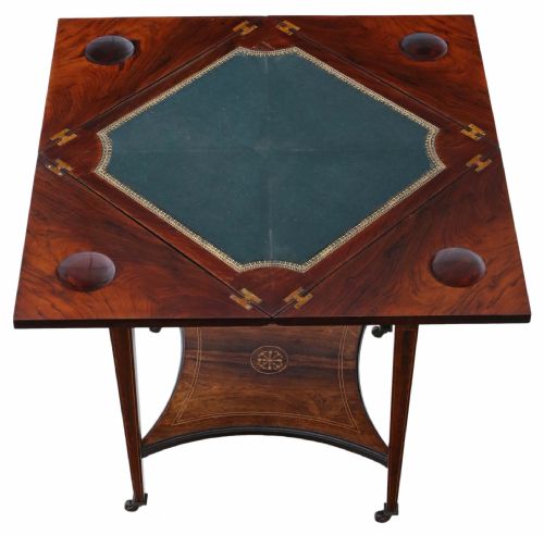 fig 2. Victorian C1890 inlaid rosewood games table