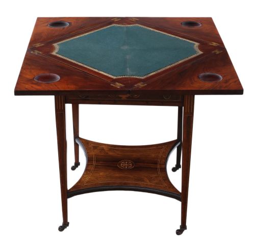 fig 3. Victorian C1890 inlaid rosewood games table