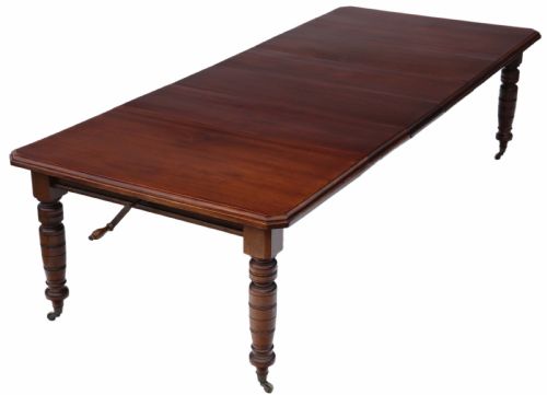 Victorian Mahogany Windout Extending Dining Table 9'