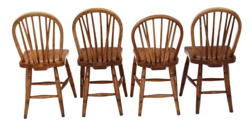 Set of 4 Victorian Ash, Elm & Beech Kitchen Dining Chairs