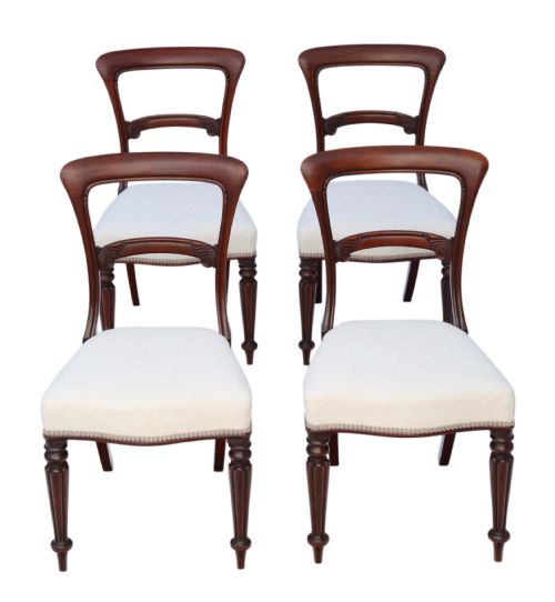 Set of 4 William IV Mahogany Dining Chairs