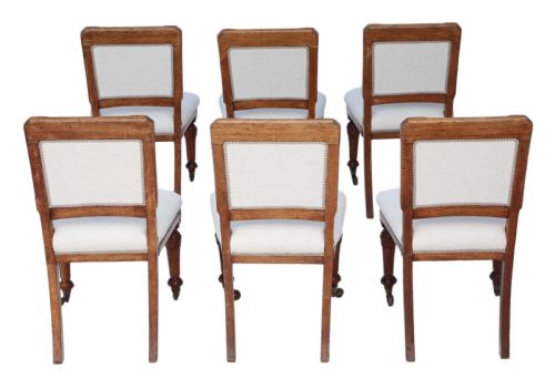 fig 1. Set of 6 Victorian Aesthetic oak dining chairs