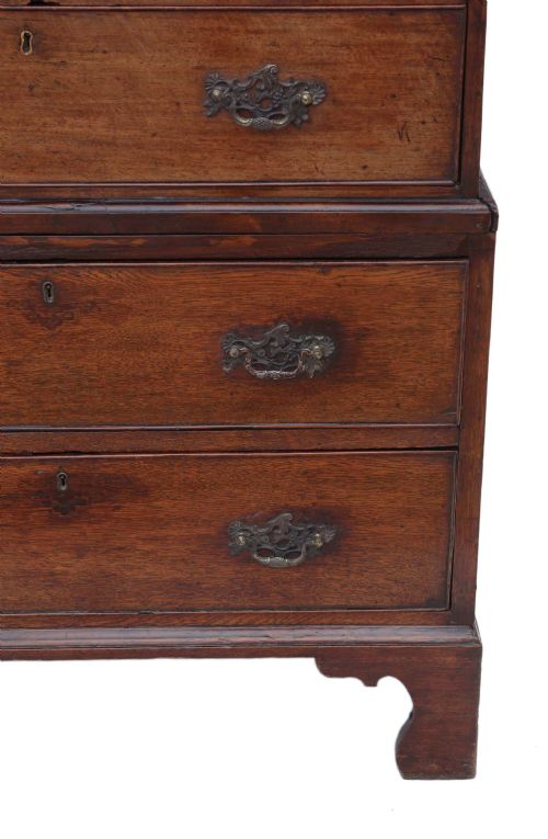 fig 2. Georgian C1800 tallboy chest on chest of drawers
