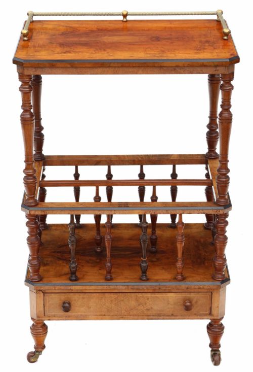 Victorian Aesthetic C1880 Inlaid Mahogany Canterbury Whatnot