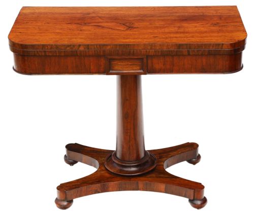 fig 1. Victorian rosewood folding card console table