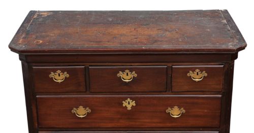 fig 1. Georgian C1780 tallboy mahogany chest on chest of drawers