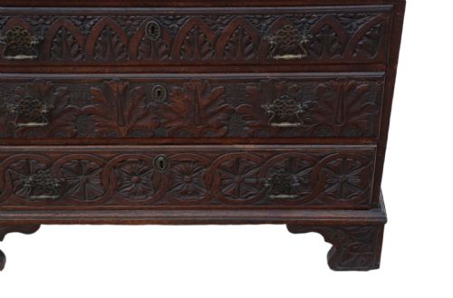fig 2. Georgian C1800 carved oak bureau