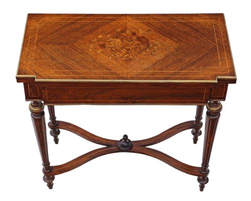 fig 1. Rosewood marquetry folding card table