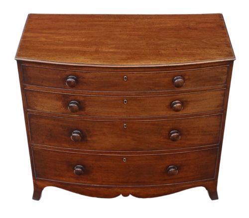 fig 1. Georgian mahogany bow-front chest of drawers