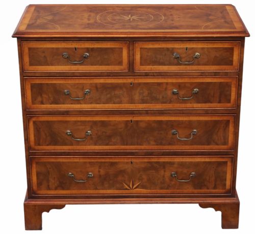 Georgian Inlaid Burr Walnut Chest of Drawers C1820-50