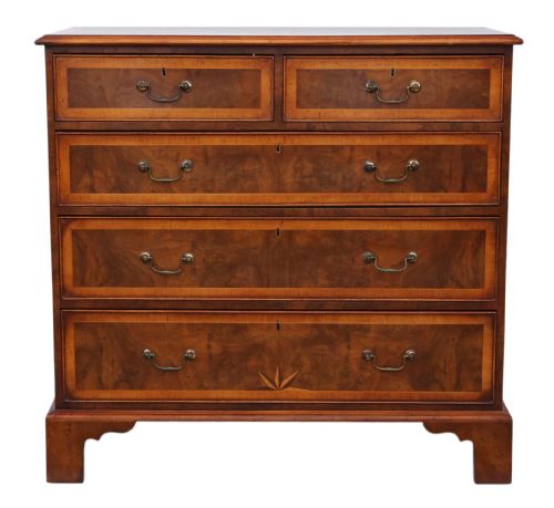 fig 1. Georgian inlaid burr walnut chest of drawers C1820-50