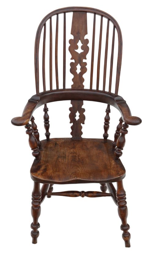 fig 1. Victorian yew & elm Windsor chair