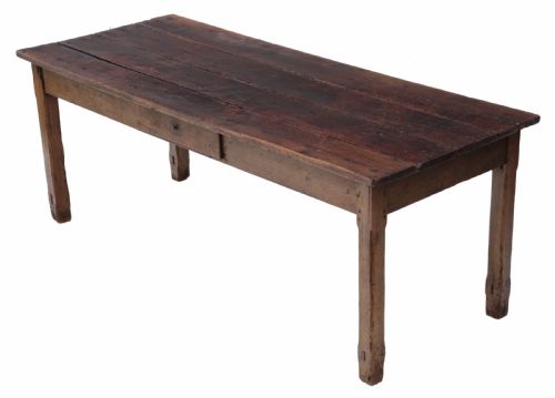 French Elm Refectory Dining Table ~ 6'6"