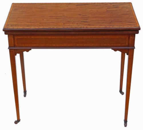 Georgian Revival C1910 Inlaid Mahogany Folding Card Table