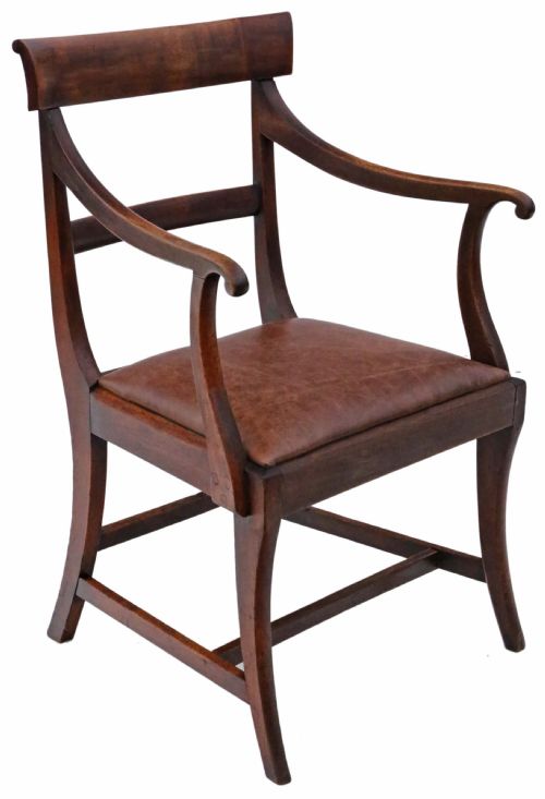Regency Mahogany Elbow Desk Chair