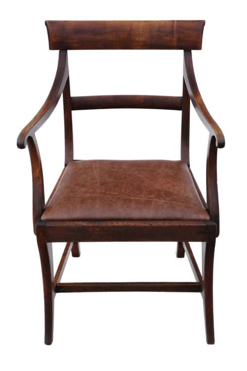 fig 1. Regency mahogany elbow desk chair 
