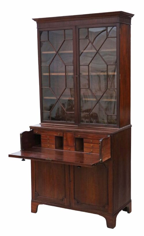 fig 1. Georgian mahogany secretaire writing bookcase