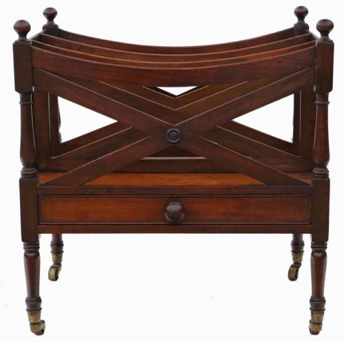 Georgian Mahogany Canterbury Magazine Rack
