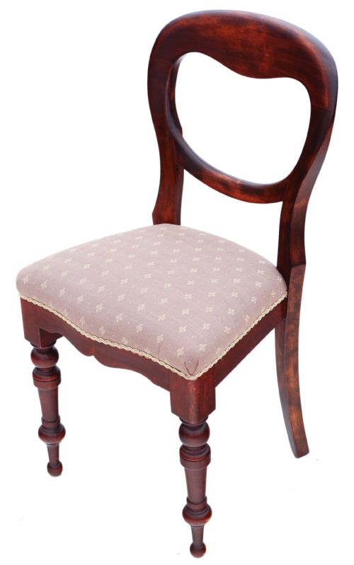 fig 1. Set of 4 Victorian C1890 mahogany balloon back dining chairs