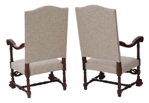 fig 1. Pair of oak armchairs