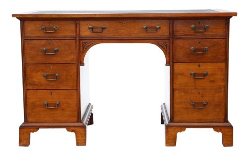 fig 1. Victorian C1890 walnut twin pedestal desk Gillows