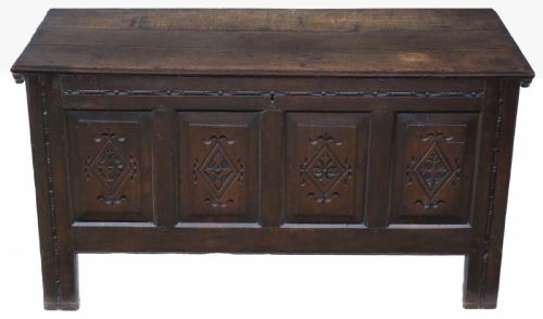 Georgian Carved Oak Coffer