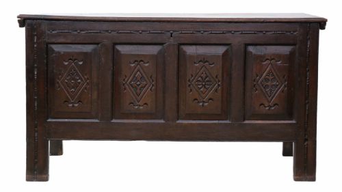 fig 1. Georgian carved oak coffer
