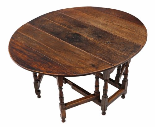 fig 1. Georgian oak gate leg drop leaf dining table