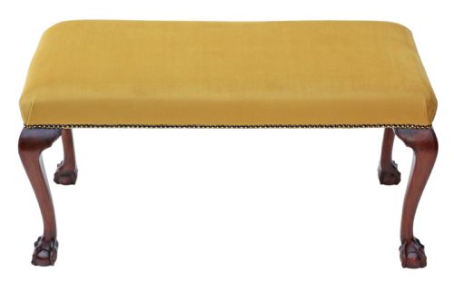 fig 1. Carved mahogany upholstered stool