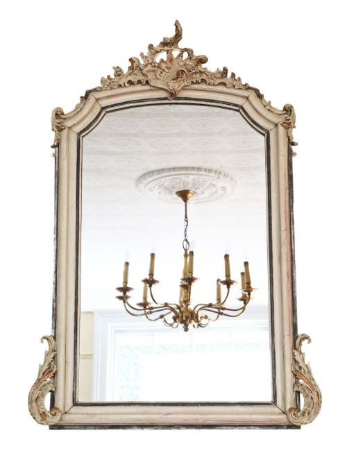 French Rococo Overmantle Wall Mirror