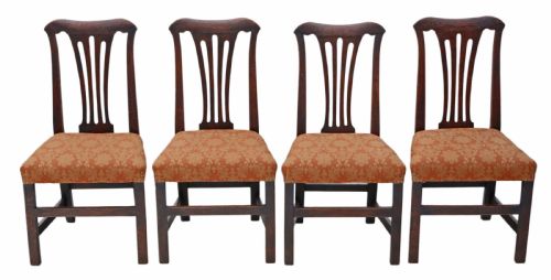 Set of 4 Georgian Oak Dining Chairs