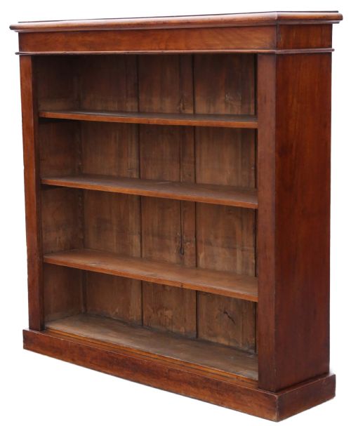 Victorian Adjustable Mahogany Open Bookcase