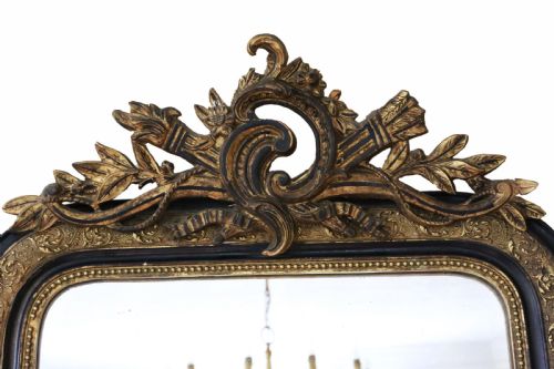 fig 1. French gilt and ebonised overmantle wall mirror
