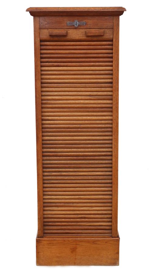 Oak Tambour Fronted Filing Cabinet