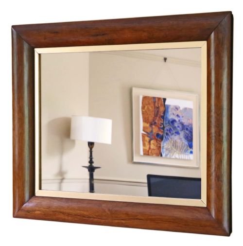 Victorian Rosewood Cushion Overmantle Wall Mirror