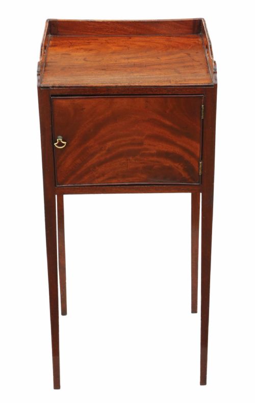Georgian Mahogany Tray Top Washstand Bedside Table