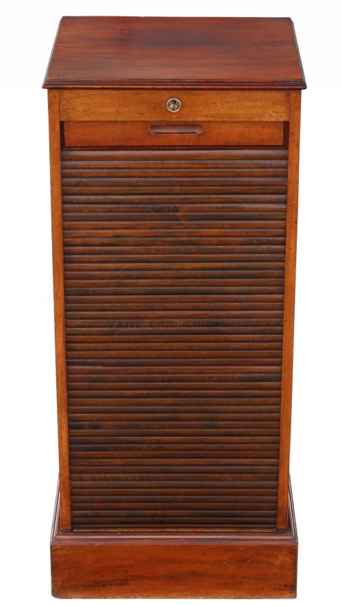 Mahogany Tambour Fronted Filing Cabinet C1920