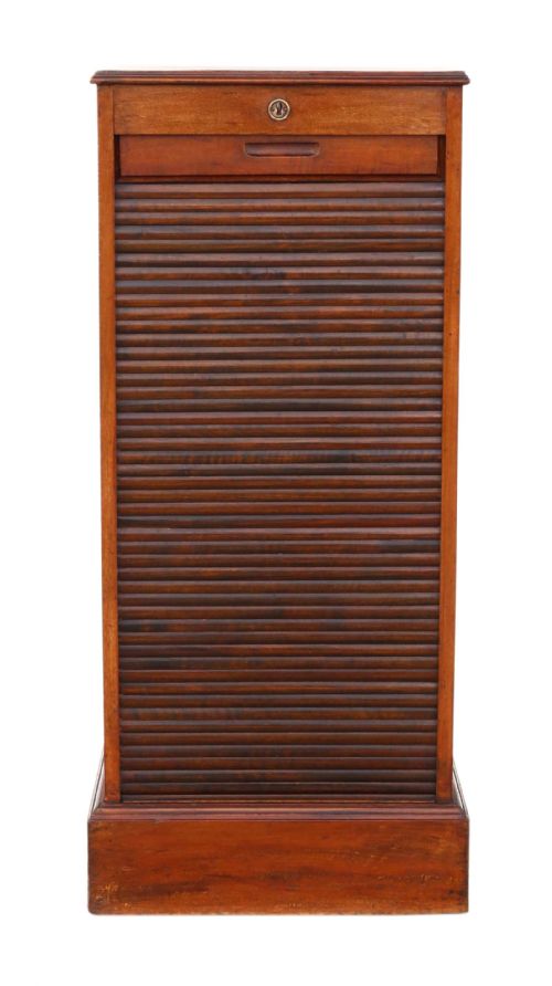 fig 1. Mahogany tambour fronted filing cabinet C1920